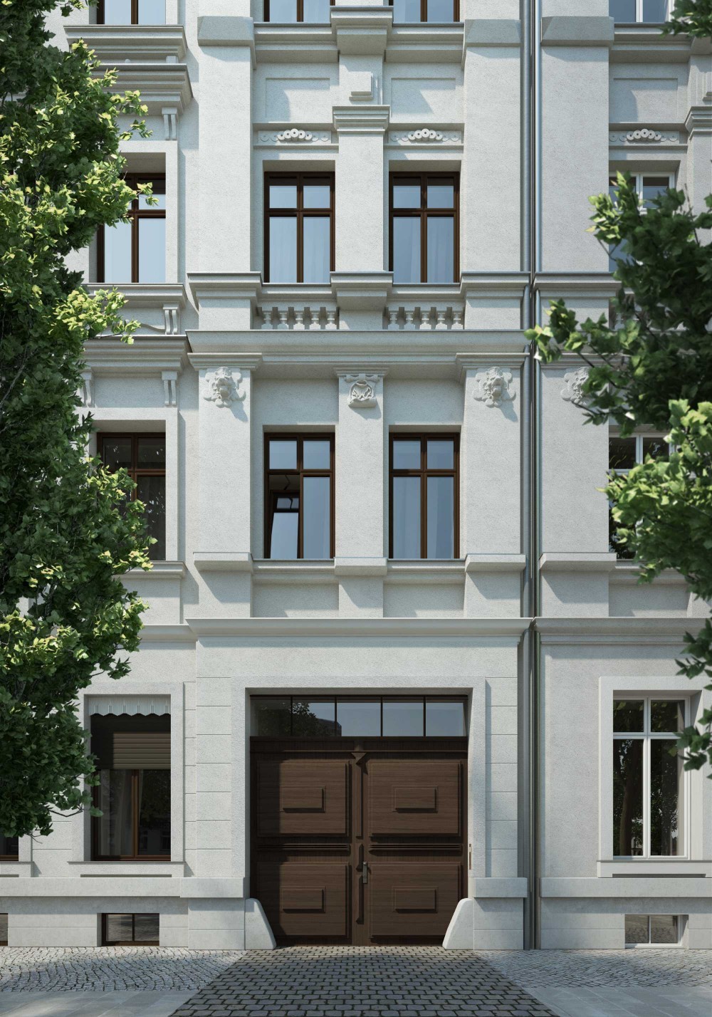 Visualisierungen Sanierung Denkmalschutz Mehrfamilienhaus, Breite Straße 7, Leipzig - Fix Visuals