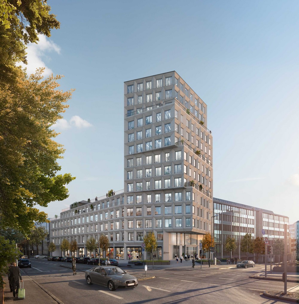 Visualisierungen Heimeran Bürotower, Heimeranplatz München Fertigstellung 2022, Architekten: OSA - Fix Visuals