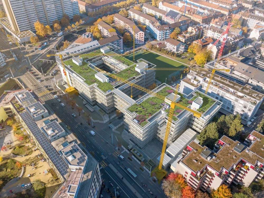 Drohnenaufnahme und Visualisierung für Totalsanierung Badenerstrasse, KPMG Hauptquartier, Zürich - Fix Visuals